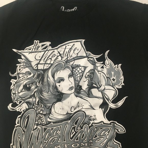 The Lifestyle West Coast Customs Men's T Shirt Black Regular Fit Authentic - Picture 8 of 9